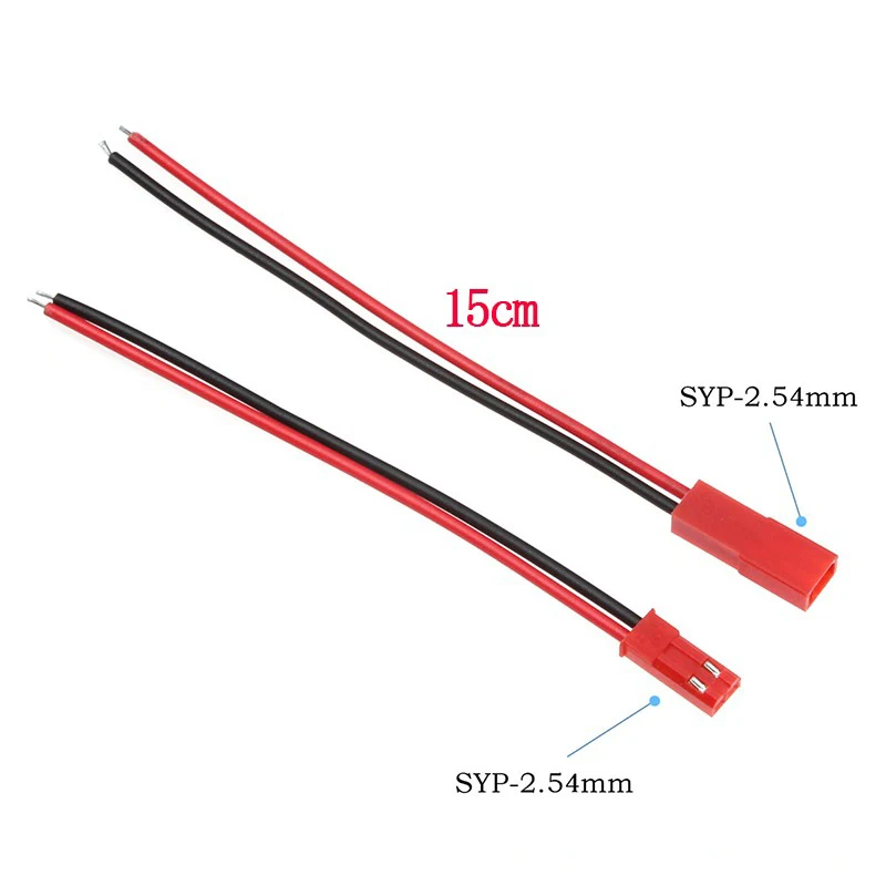1/5/10Pairs  JST Plug Connector 2 Pin Male Female Plug Connector Cable Wire for LED Lamp Strip RC Toys Battery 15CM