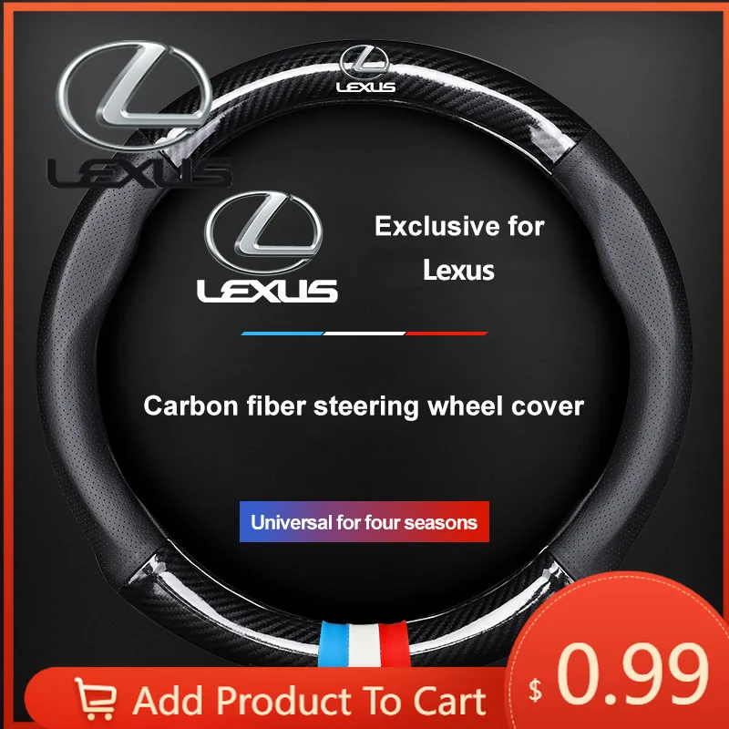 

Interior Stickers 1Pcs Leather Carbon Fiber Car Steering Wheel Cover Emblem Accessories For Lexus NX200T ES250 ES300 ES350 RX350