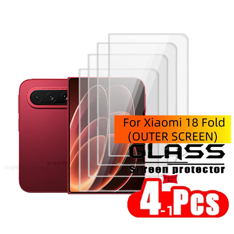 4/3/2/1Pcs For Xiaomi 18 Fold Glass Xiaomi 18 Fold Tempered Glass Transparent 9H Cover Clear Screen Protector Xiaomi Mi 18 Fold