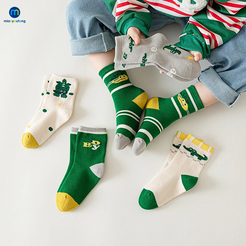 5 Pair/Lot Jacquard Cute Comfortable Warm High Quality Cotton Kids Girl Christmas Baby Socks Child Boy Newborn Socks Miaoyoutong