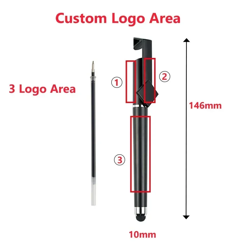 100 pz/lotto Touch Signature Pen Logo personalizzato Qr Code 0.5mm Black Advertising Gel Pen all\'ingrosso