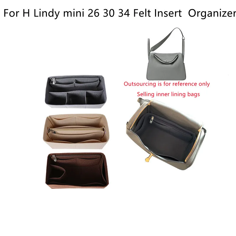 For Lindy mini 26 30 34 Felt Insert Organizer Bag For Makeup Women's Handbag Travel Inner Portable Cosmetic Storage Bag