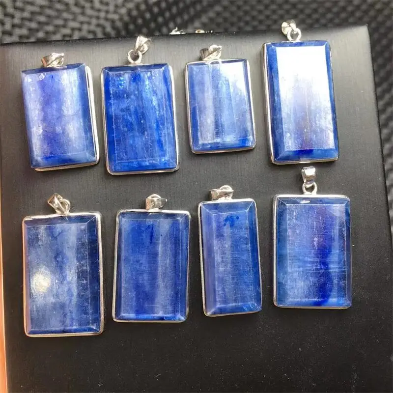 S925 Natural Kyanite Pendant Fashion Shape For Making DIY  Healing Jewelry Necklace Holiday Gift 1PCS