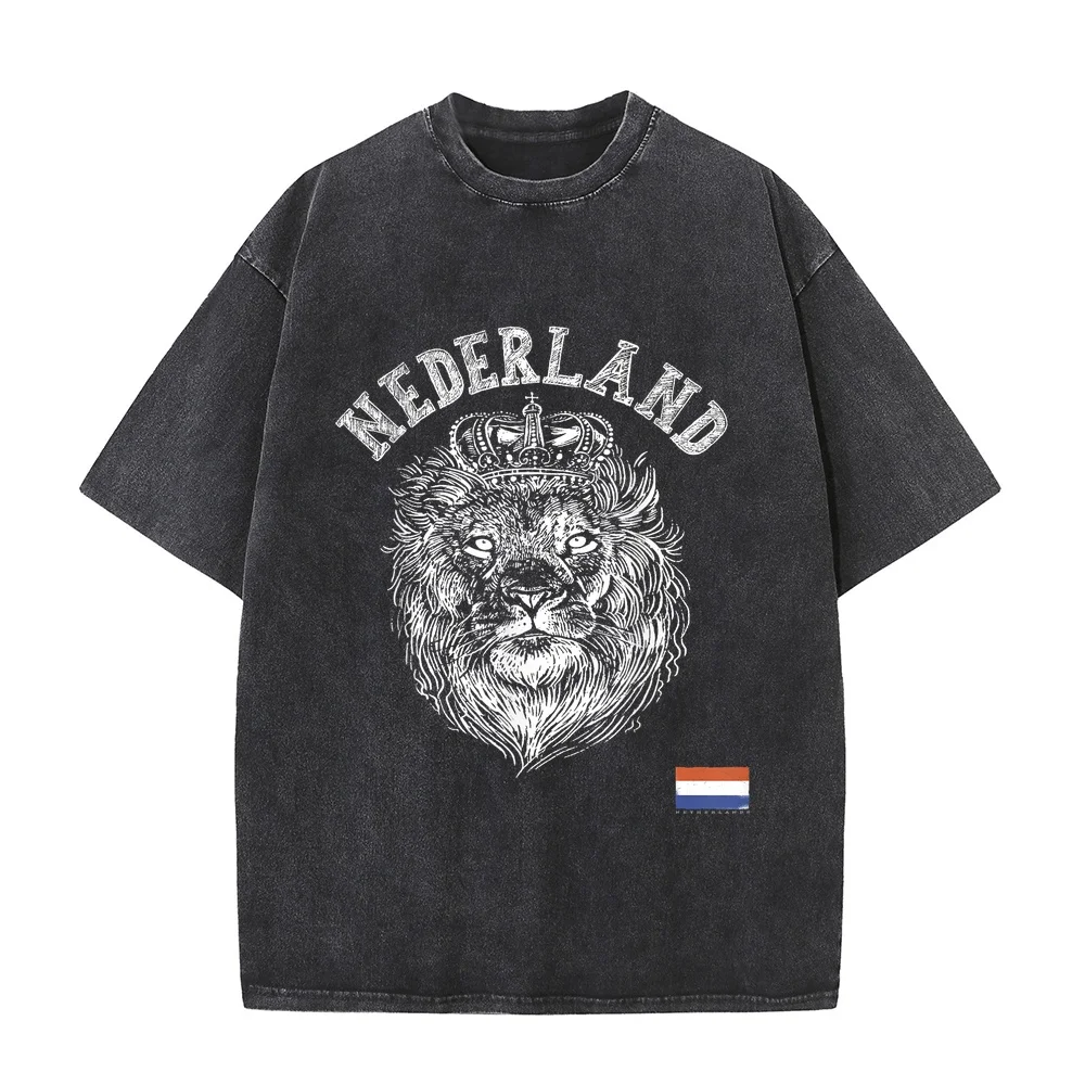 Nederland Reto Netherlands Lion Holland Dutch Men and Women T-Shirt T Shirt Herren 고퀄 У2к 100 Cotton Gift Casual Tee Funny