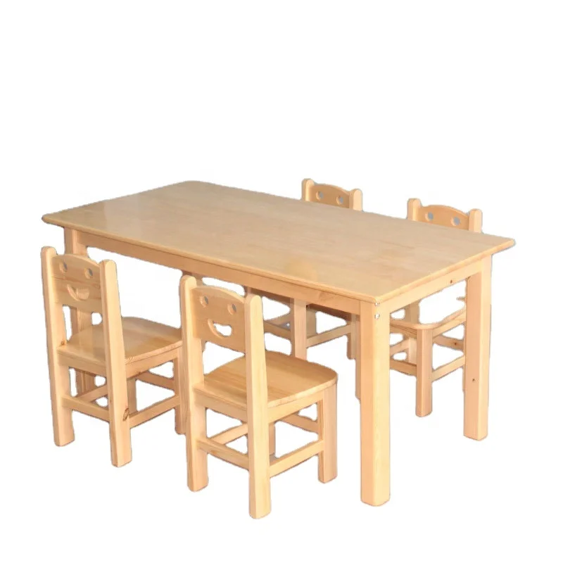 

Daycare Childcare Center Equipments Kids Nursery School Preschool Furniture Sets Wooden Study Table Chair Sets for Kids