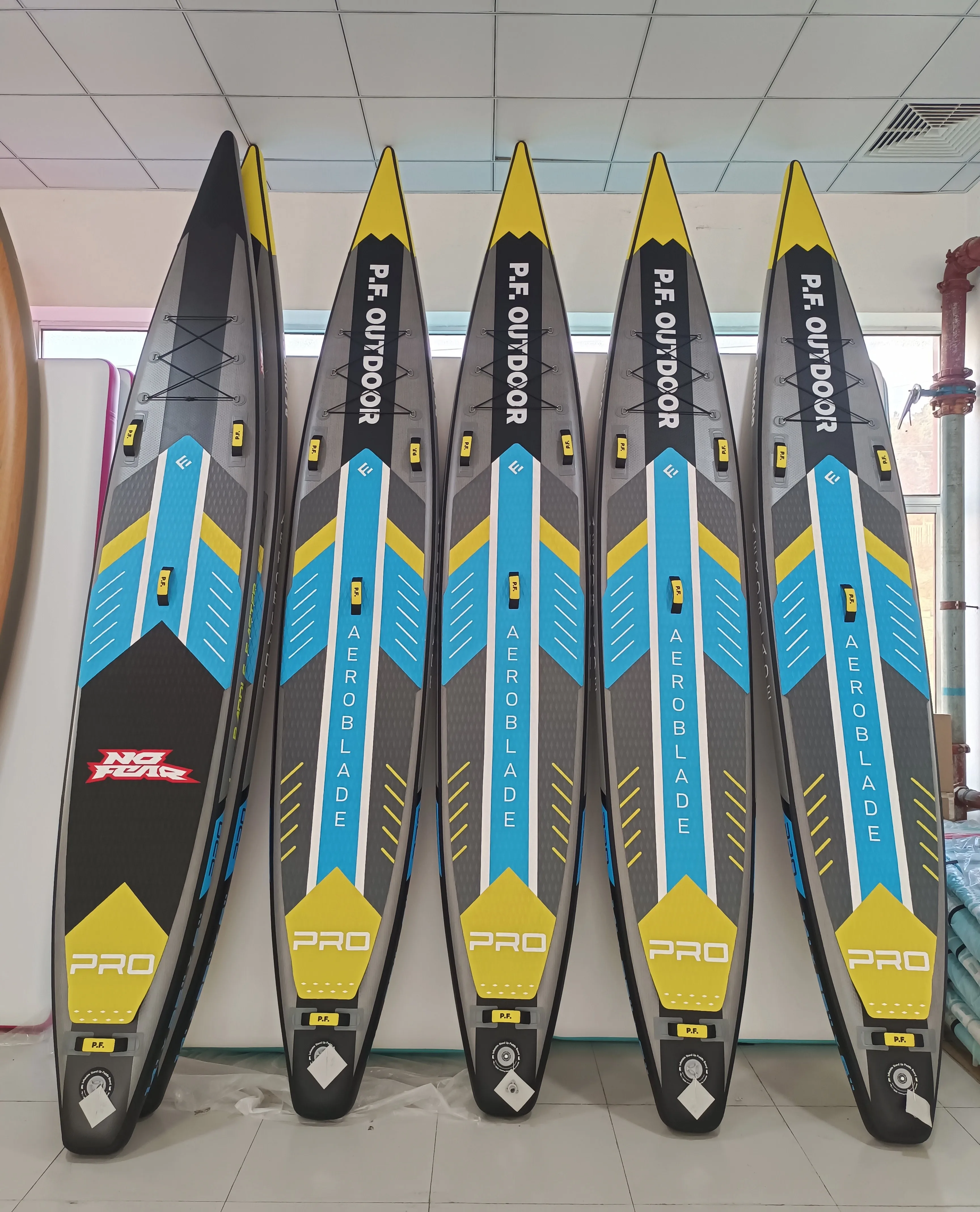 OEM Design Manufacture Standing up Racing Surfboard 14 Feet Double Layer sup Race Inflatable Padel Race sup Board
