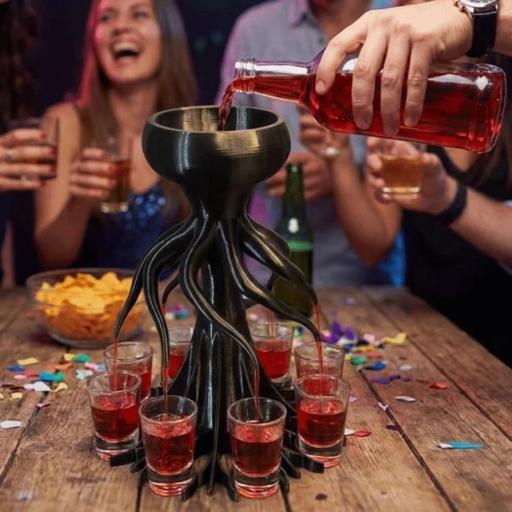 8 Holes 3D Printing Wine Distributor Novelty Plastic Drink Dispenser Multi-shot Beer Tower Liquor Shot Dispenser Home Party