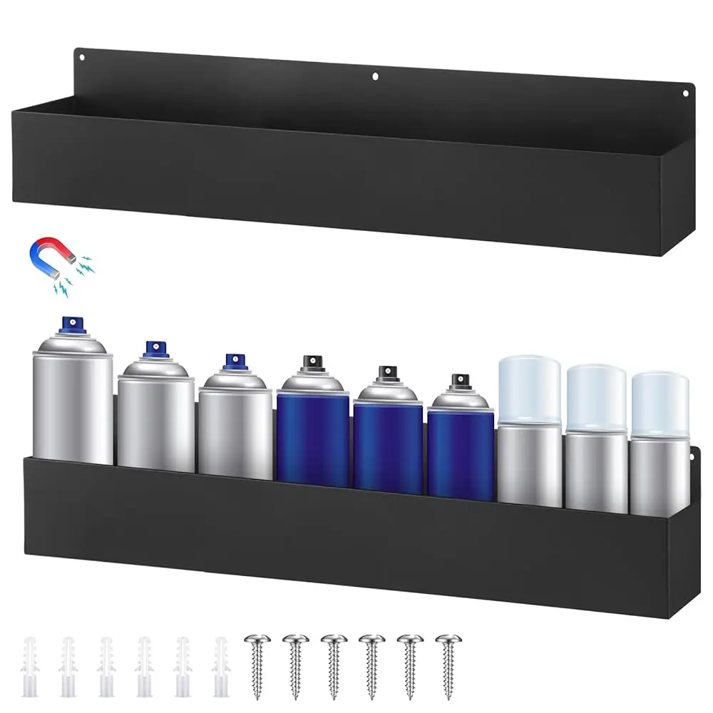 

2 Pcs Magnetic Aerosol Spray Can Holder Heavy Duty Magnet Toolbox Bottle Holder Easy Install Spray Can Organizer Wall Mounted