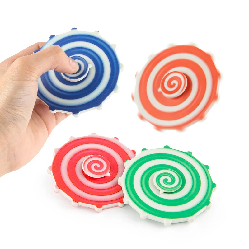 

Мультяшный яркий цвет, леденец, гироскоп на палец, двусторонний печатный вращающийся диск, гироскоп на кончиках пальцев для взрослых и детей, игрушки для снятия стресса, подарок