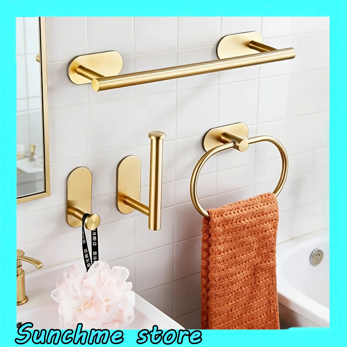 Bathroom Towel Holder Rack Set 4Pcs Stainless Steel Bathroom item Towel Bar Tissue Holder Hanger Organizer Fixtures Accessories