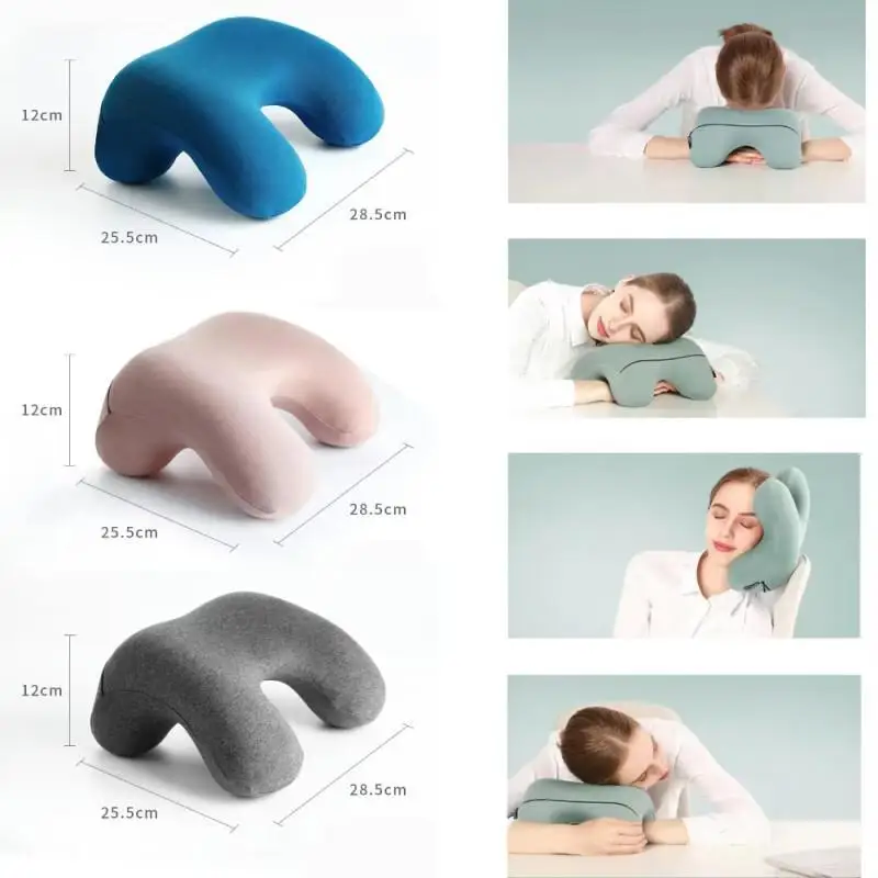 Ergonomic U-Shaped Desk Nap Pillow 12cm Thick Memory Foam Office Desk Rest Pillow Soft Neck Support for Lunch Break