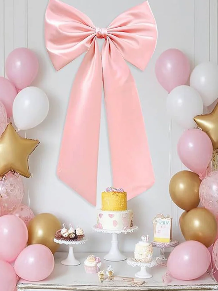 Big Bow Wall Decor Themed Party Decorations Giant Bow Ribbon Decor Large Ribbon Hanging Bowknot Party Wedding Photo Prop Decor