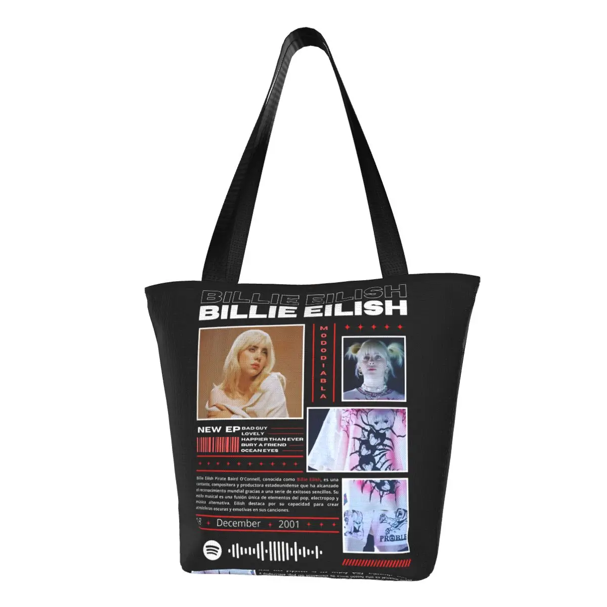 Hit Me Hard And Soft Billies Tote Bags Merch Street For Woman Album Tour 2024 Shoulder Bag With Zipper