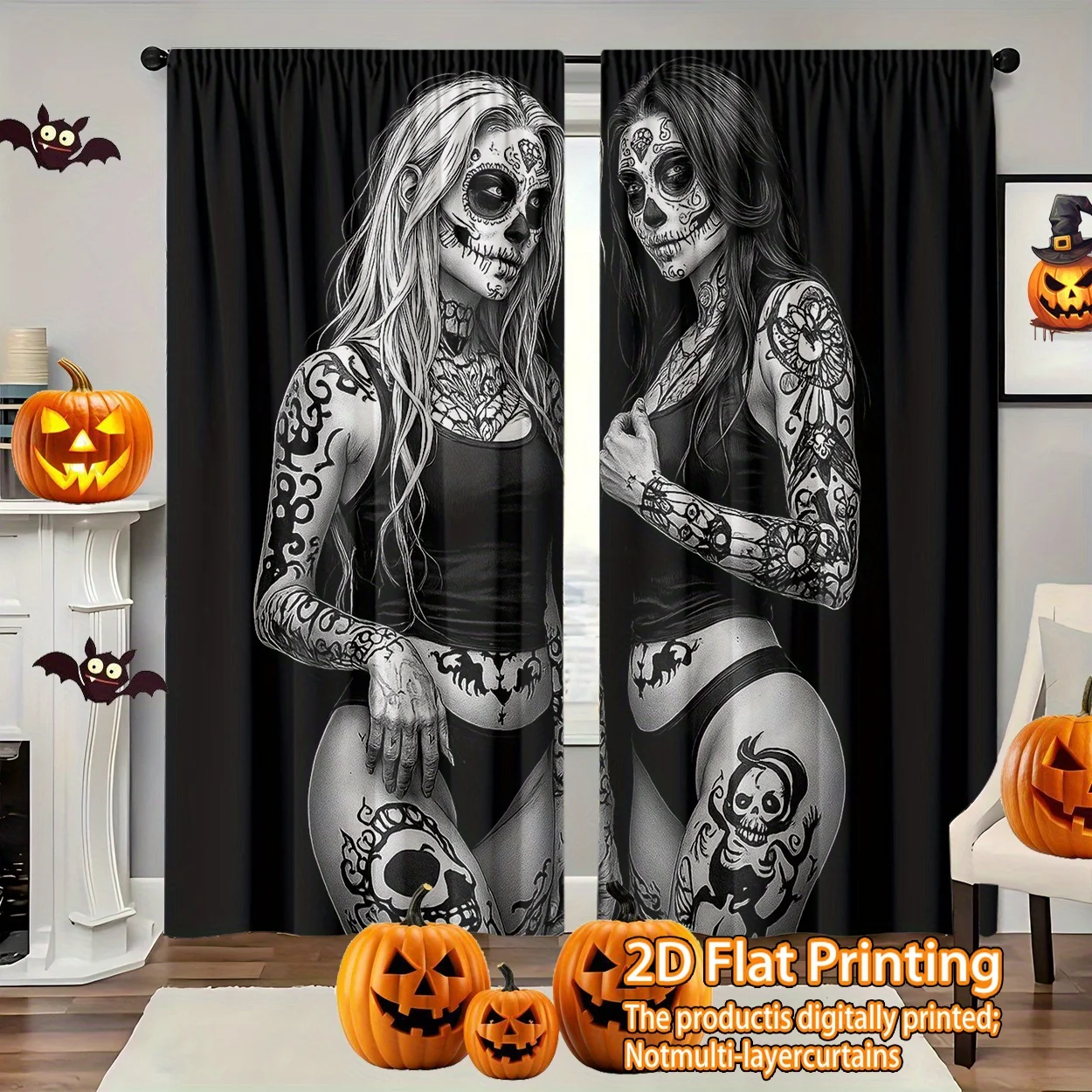 Gothic Sugar Skull Women Black - огляд і ціна Blackout Curtain Nursery