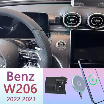 Magnetický držák telefonu MagSafe s bezdrátovým nabíjením pro Mercedes Benz C200 260 300 W206 2022 2023 8 nejlepší prodej držák telefonu pro Mercedes-Benz C200 - №1