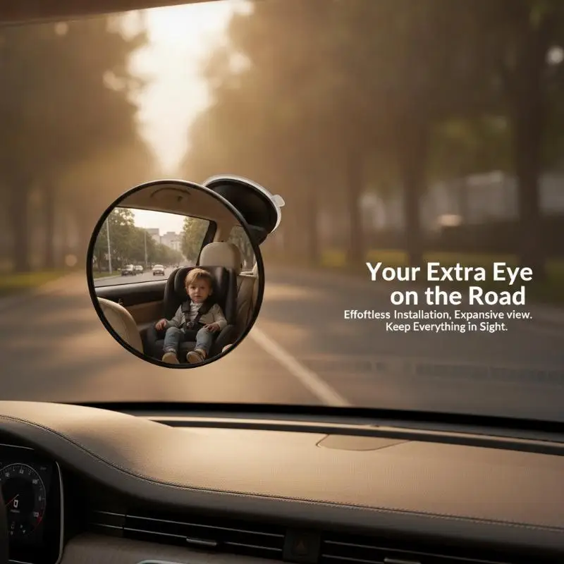 Interior Rear View Mirror 360° Rotates Durable Long Lasting HD 1PC Universal Fit for All Vehicle Types