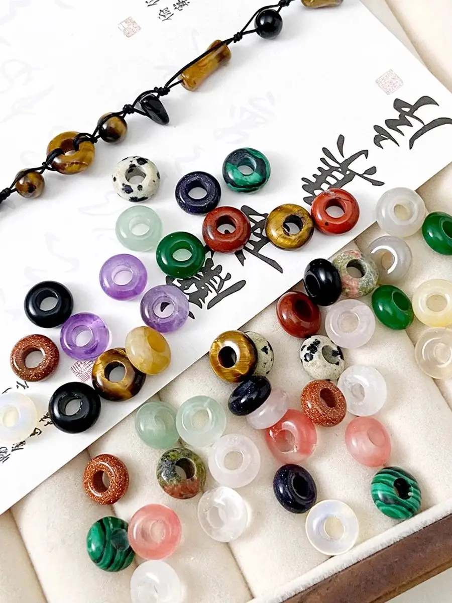 50 stuks/partij Kristal Agaat Natuursteen Abacus Vormige Kralen Tijgeroog Steen Handgemaakte DIY Losse Kraal Accessoires Groothandel - afbeelding 2