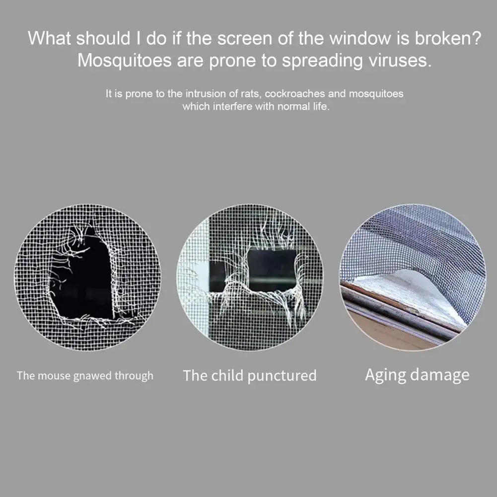 Screen Door Repair Sticker Window Screen Repair Patch Strong Adhesive Mesh Tape Breathable Quick Fix for Doors Windows Durable