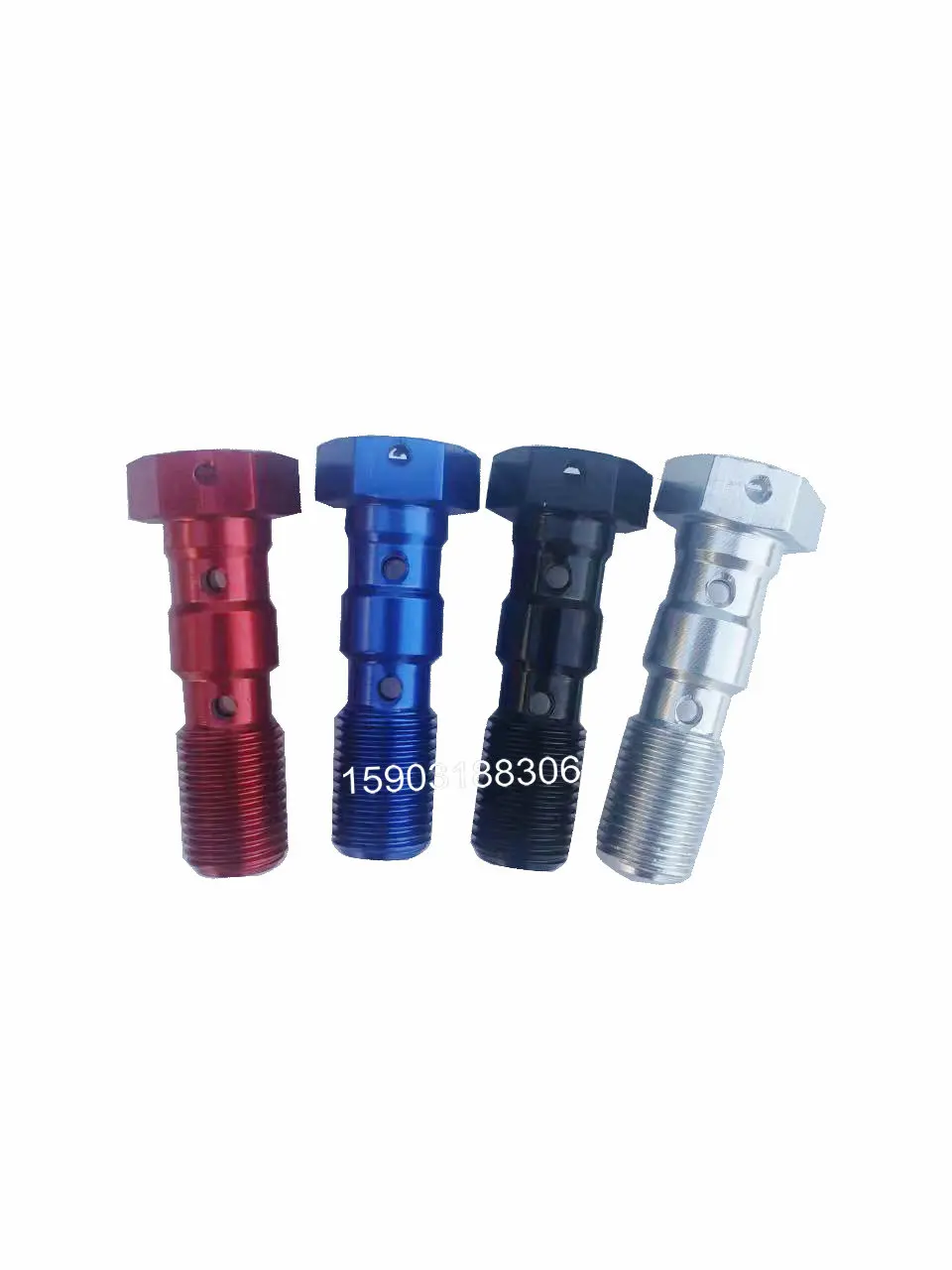 m10x1.0 thread double hole colorful anodizing aluminum 39mm length brake banjo bolts fitting adapter