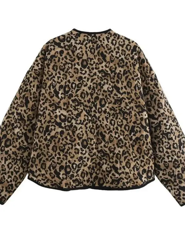 

Повседневная женская куртка свободного кроя с леопардовым принтом, на пуговицах, для весеннего сезона