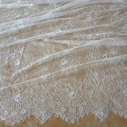 Thin subtle Quality Eyelash Chantilly Lace Tissue for Wedding Gowns Off White Black Women Dress Making Lace Sewing Material SOFT