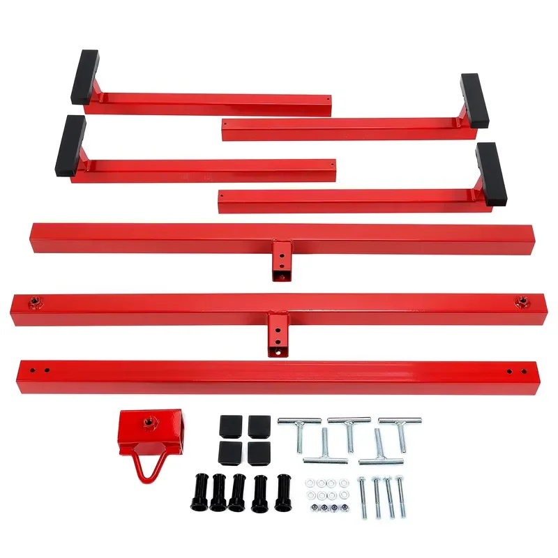 Universal Adjustable Truck Bed Lift Red Powder Coated Steel 800 lb Capacity Heavy Duty Support Bracket for Pickup Tailgate
