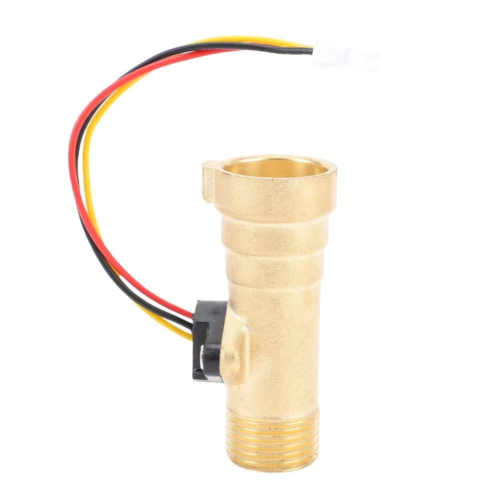 Brass Water Flow Sensor Gold Replacement Part Tankless Water Heater Sensor Durable High Accuracy for Girard GSWH-2