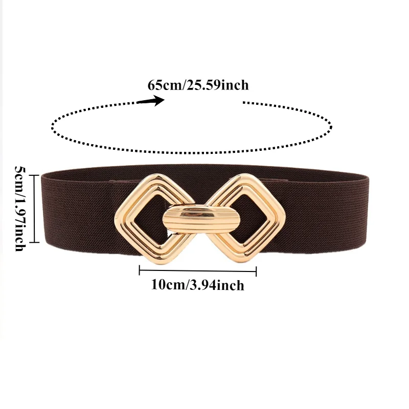 Stylish and Minimalist Metal Hook-and-Eye Waist Belt for Women  Slimming Wide Waist Cincher, Versatile and Stretchy Wide-Cut