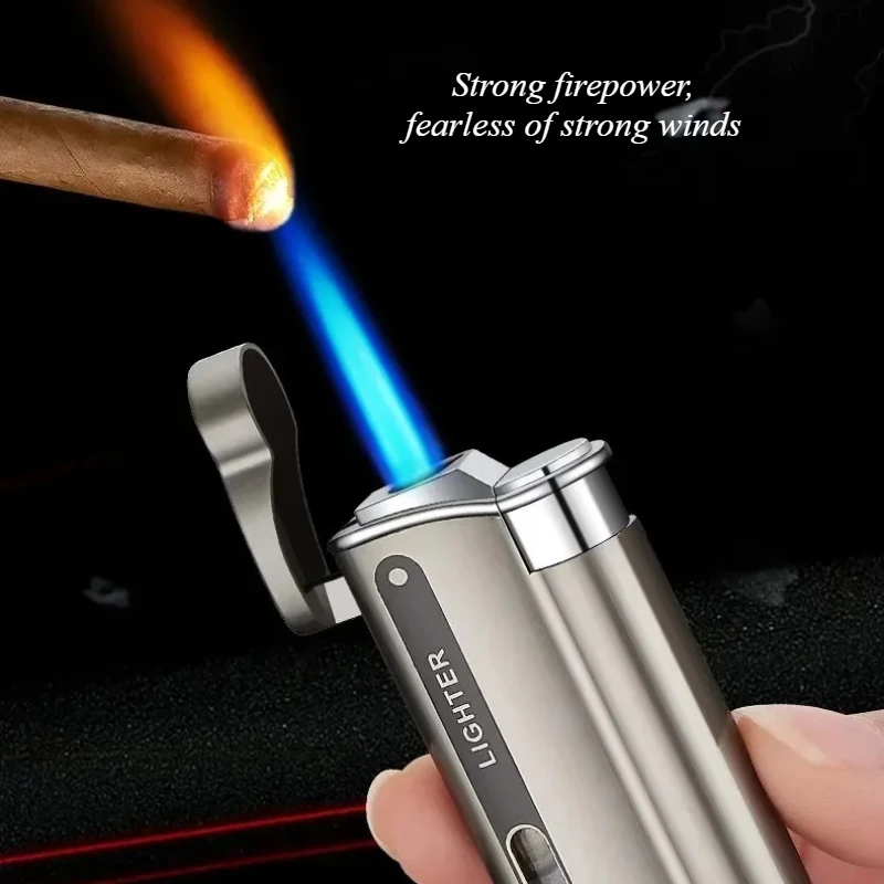 

2025 Hot selling Metal Butane Gas Direct Charging Gas Windproof Lighter Personalized Cigar Moxibustion Mosquito Incense Lighter