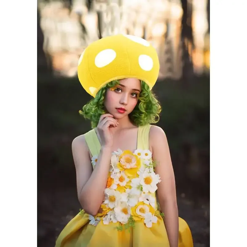 DAZCOS Multicolor Mushroom Toad Hat Spotted Cap Game Cosplay Costume Cute Mushroom Hats for Adults Halloween Costume Accessor！1e