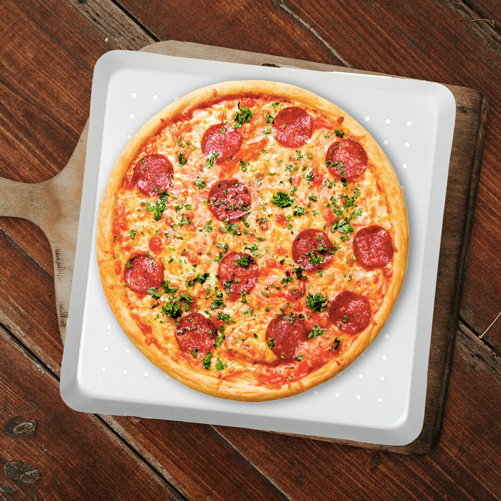 Pizza Stone Baking - 1 stuks vierkante pizzabakplaat van aluminiumlegering