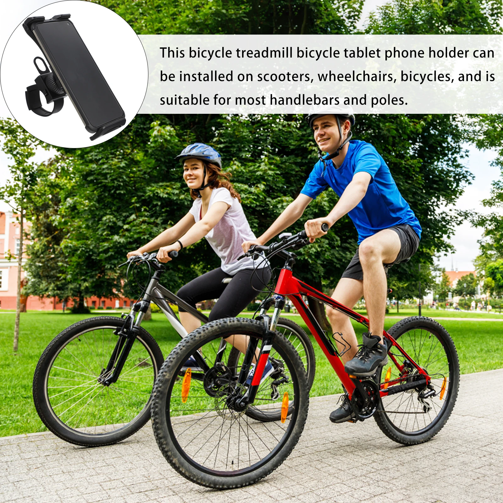 

Rotatable Phone Holder Bike Stroller Scooter Handlebar Clamp Treadmill Tablet Mount Device Support Bike Tablet Mount
