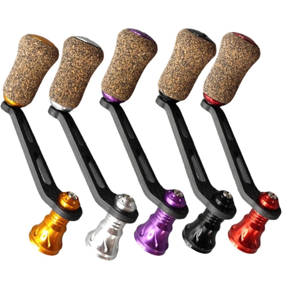 1pc Carbon Fiber 70mm Round Knob Handle With Bearings Screw In Reel Part For Daiwa For Salamandura Fishing Accessories