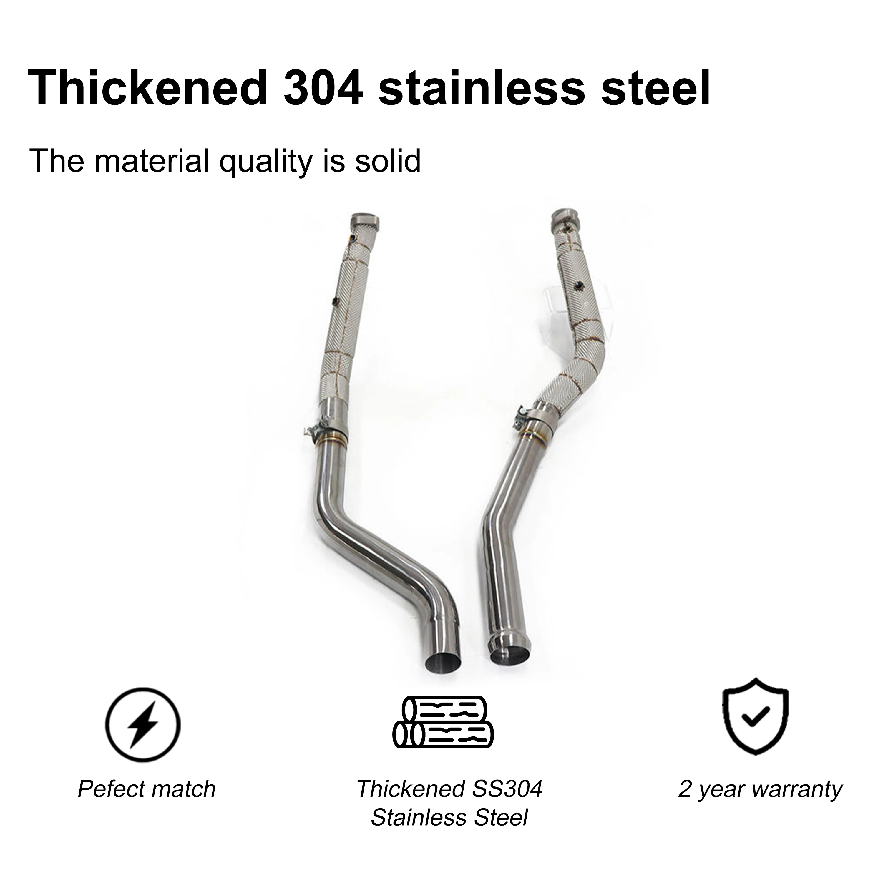 ACE Hochwertiges SUS304 Auspuff-Downpipe für Mercedes Benz GLE63 GLE63S AMG W167 4.0T Hochleistungs-Auspuffkrümmer Auspuffanlagen – Detail 6