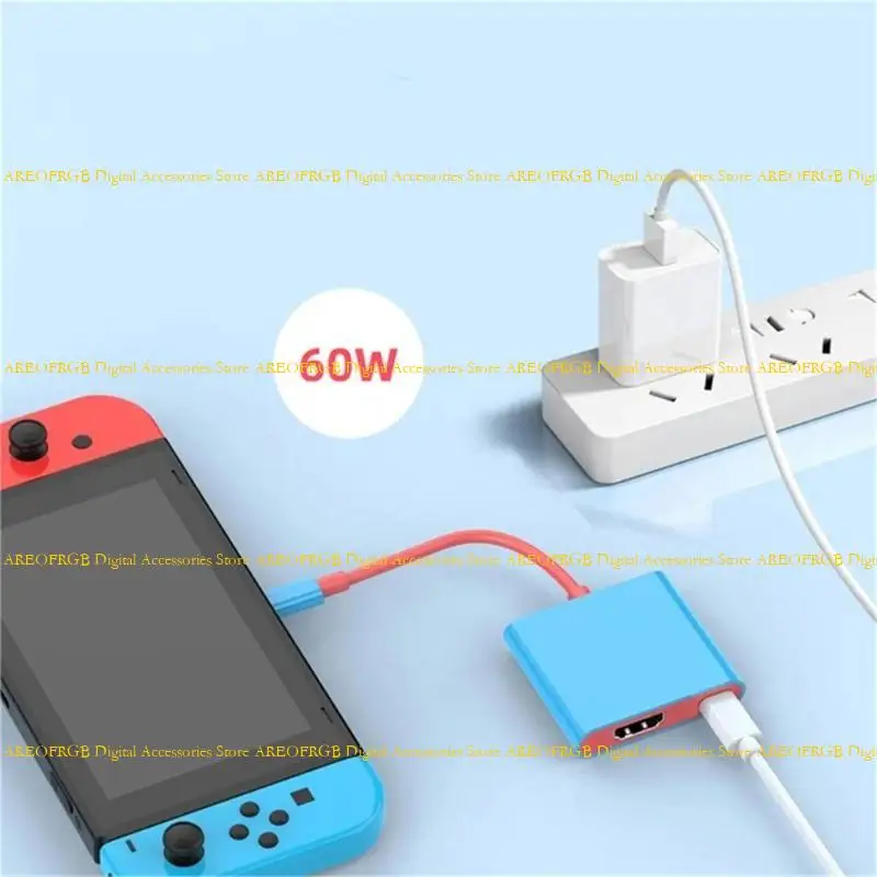 E21E Small USB C إلى محولات HDTV مريحة محطة الإرساء قاعدة 85 ملم كابل