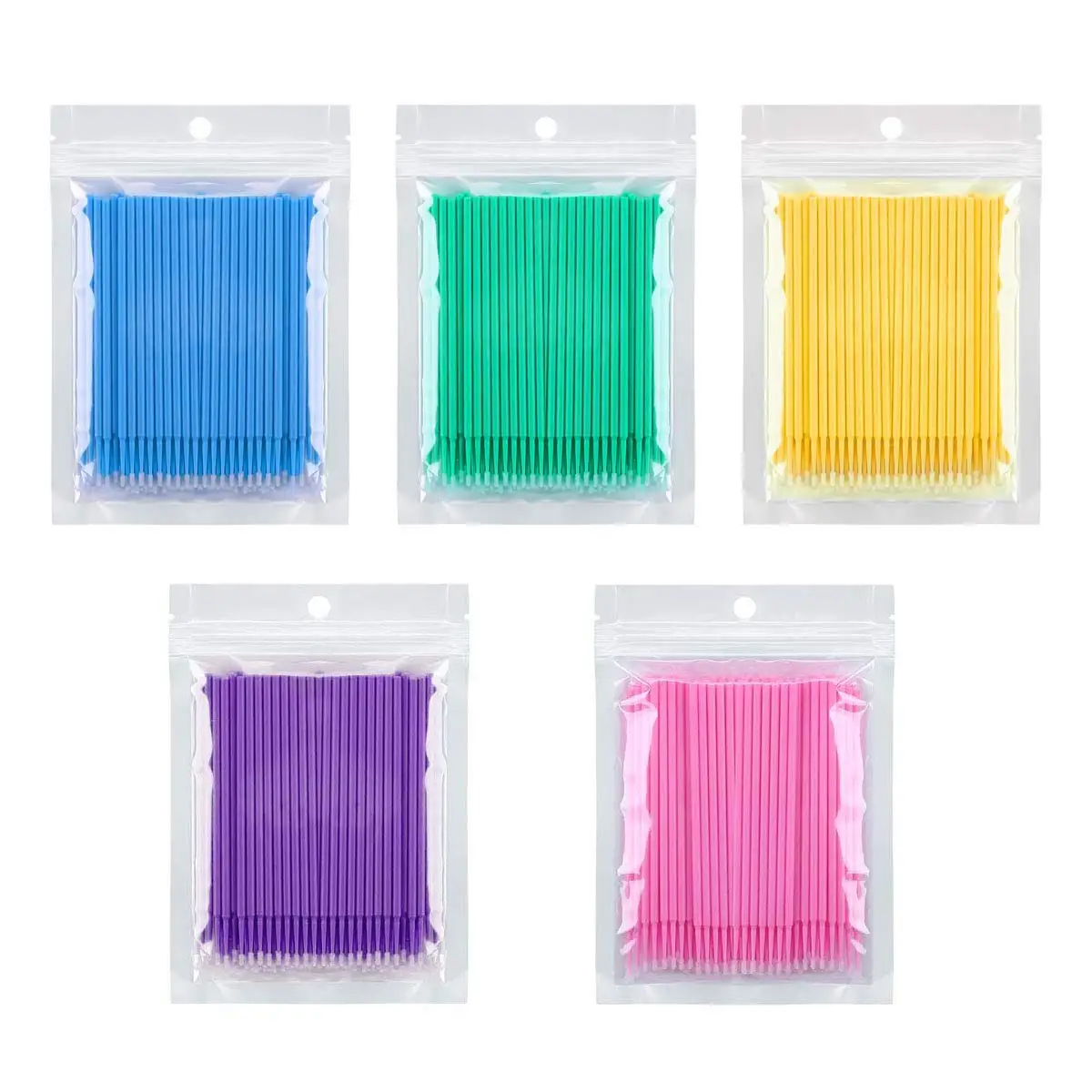 

500 Pcs Micro Applicator Brushes, Disposable Mascara Wands for Eyelash Extension, Makeup Cleaning Tools with Bendable Handle