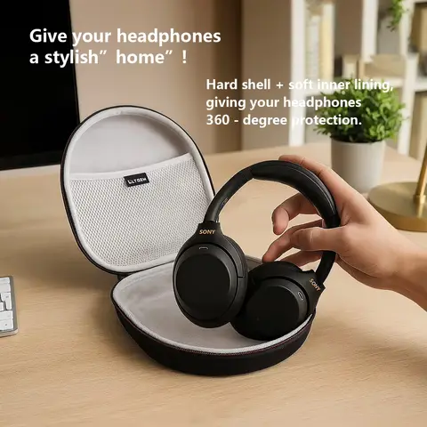 LTGEM Hartschalen-Tragetasche für Sony WH-1000XM5 WH-1000XM4 Kopfhörer, schützende Reise-Aufbewahrungstasche, kompatibel mit Zubehör