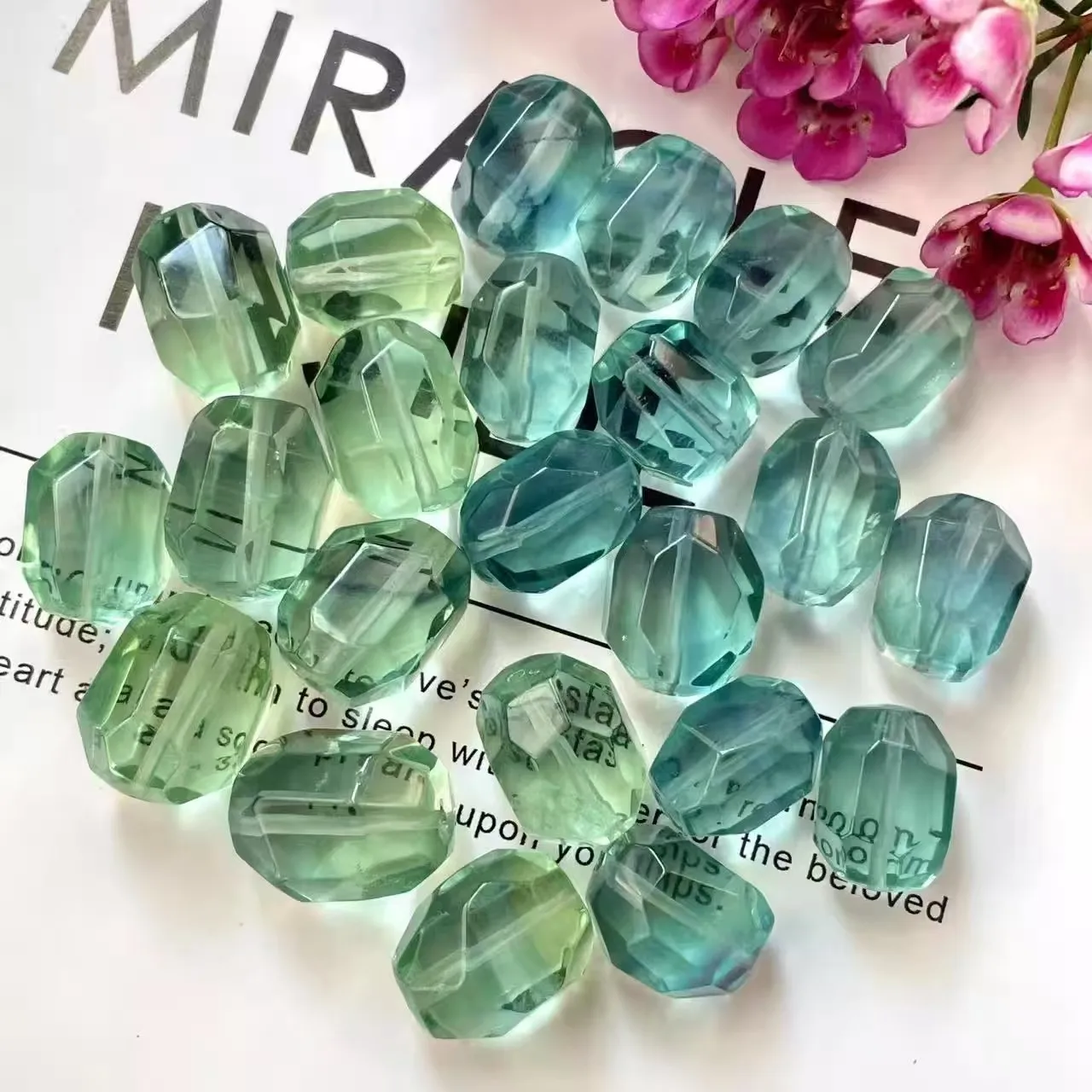 

2pieces Fluorite baroque faceted 10-20mm Green full hole nature for DIY making jewelry necklace FPPJ wholesale loose beads