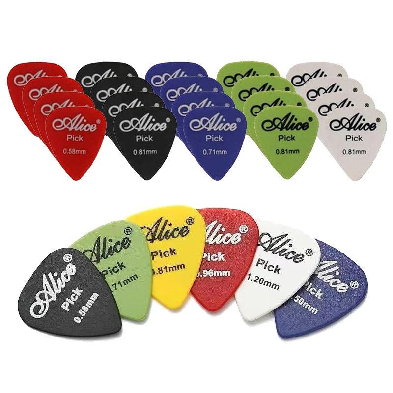 6pcs Guitar Picks Non-slip ABS Assorted Thicknesses (0.58/0.71/0.81/0.96/1.2/1.5mm) For Acoustic Electric & Bass Guitars TMZ
