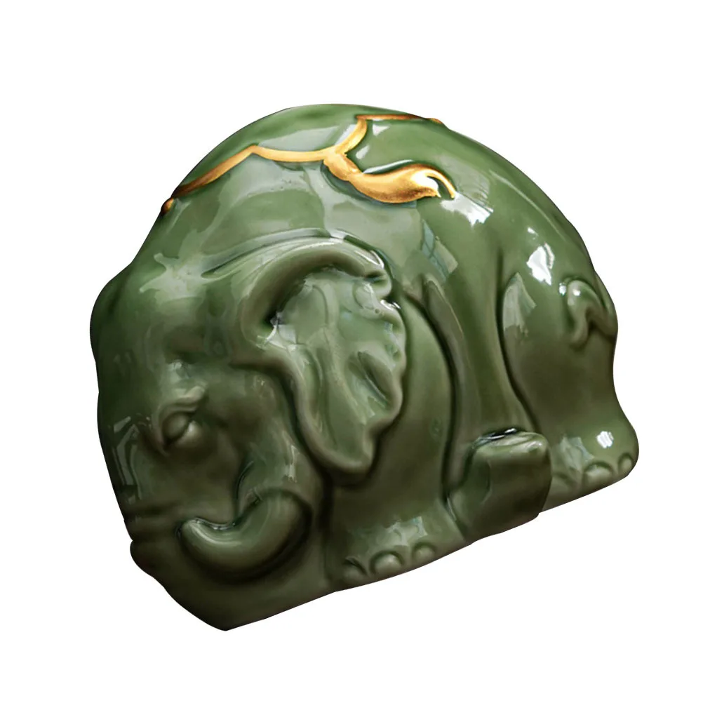 

Ceramic Incense Holder Creative Animal Censer Elephant Ornament Air Purify Meditation Stress Relief Yoga Room Temple