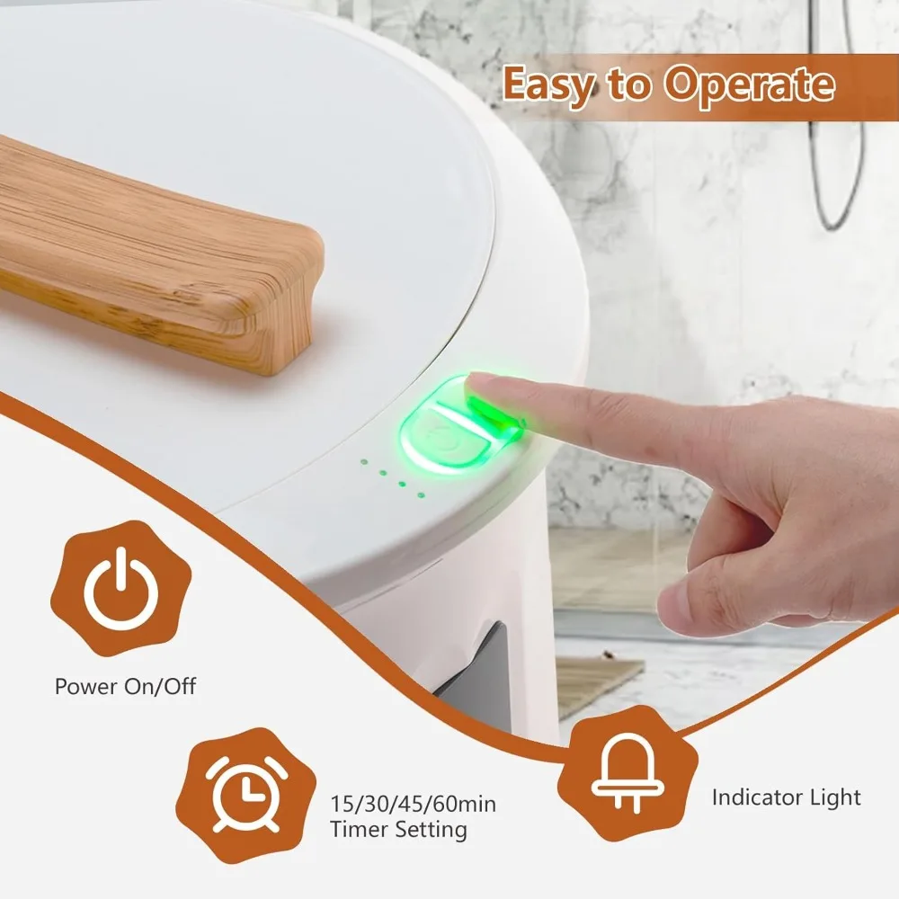 نمط دلو لتدفئة المنشفة، سخان منشفة كبير محمول مع مؤقت قابل للتعديل، شاشة LED، قفل أمان للأطفال، يناسب #3