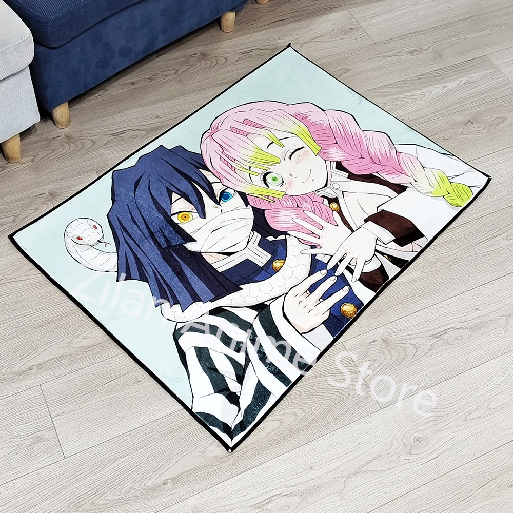 Customization Anime Rugs Demon Slayer Kanroji Mitsuri Obanai Iguro Cartoon Handmade Carpet Area Rug for Home Decor