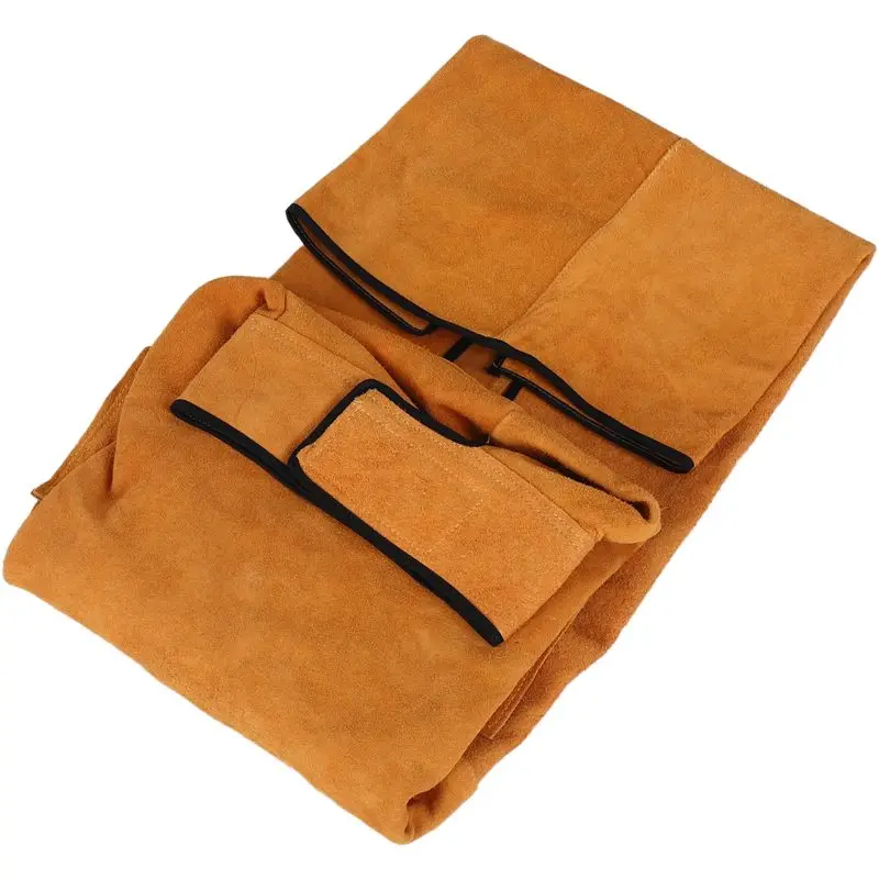 AB42-120Cm Welding Apron Flame Retardant Long Sleeve Welder Protective Clothing Split Leather Fire-Resistant