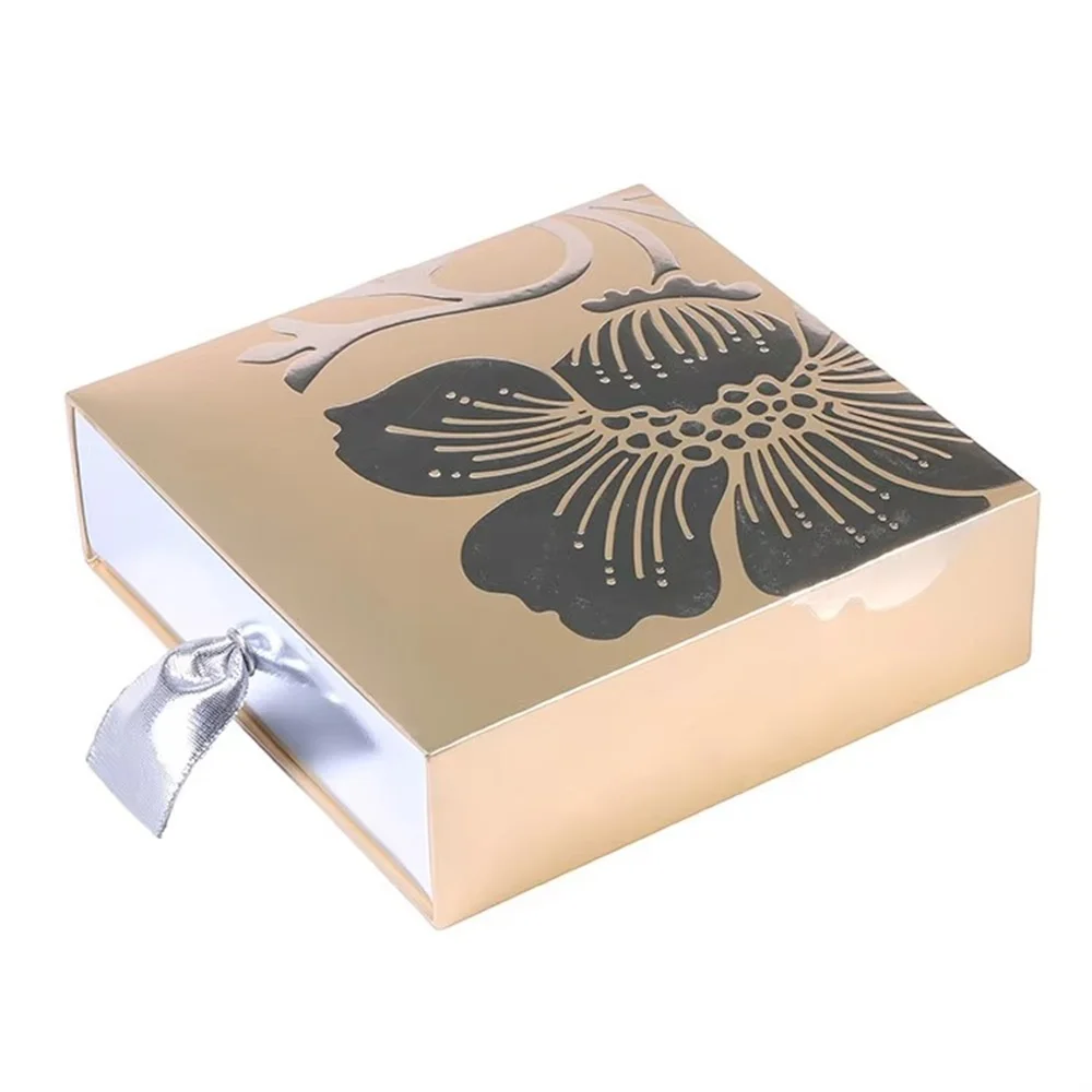 

Custom Luxury Cosmetic Drawer Gift Box｜Handle Rigid Packaging Box｜Premium Silver Cardboard Beauty Box