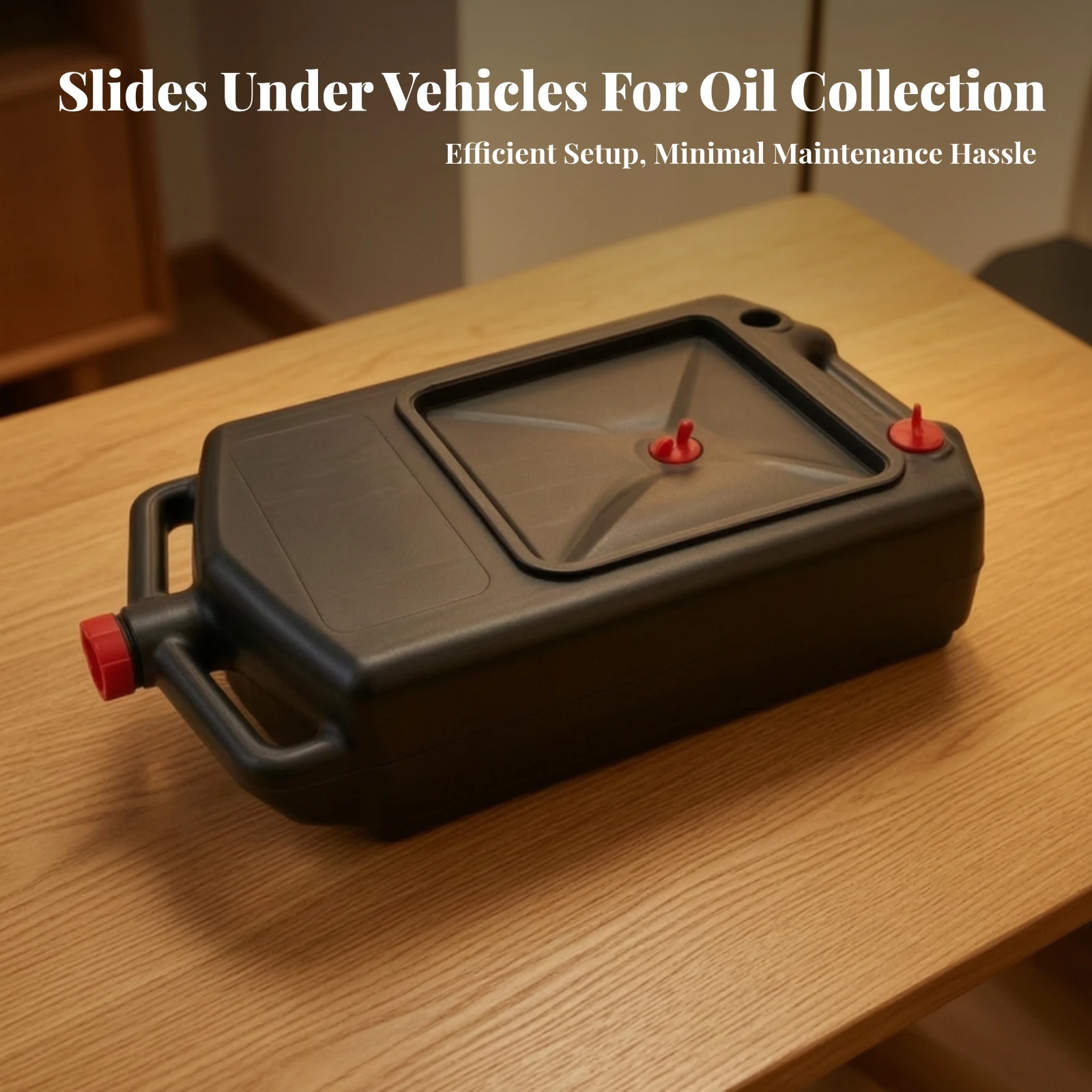 Oil Drain Pan Low-Sitting Oil Drain Pan with Cap Container 8L Easy Pour for Mechanics, Garage, Workshop