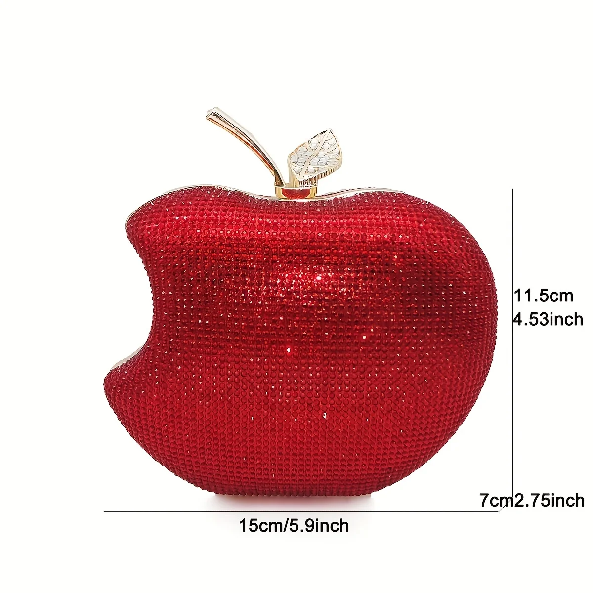 luxury rhinestone clutch bag for women apple shaped diamonds evening party purses sparkle handbags for weddings and parties