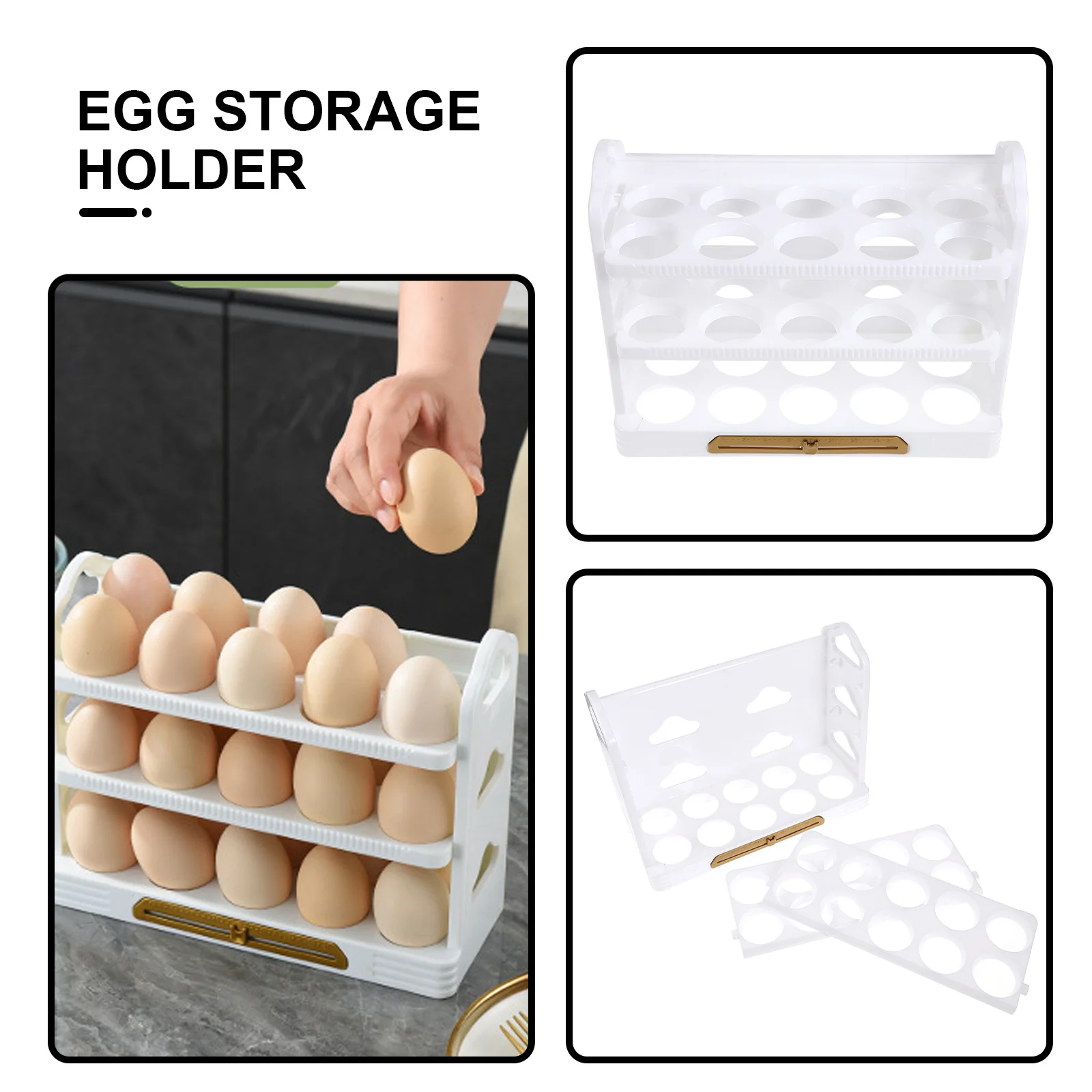 

1pc Vertical Holder Refrigerator Multi-Layer Storage Container With Partition Design Durable Plastic Rack For Home Kitchen
