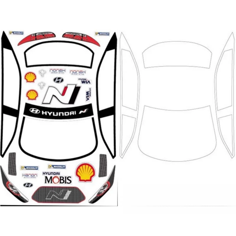 1:10 Hyundai i20 Rally Car Clear body shell, 190mm,260mm Wheelbase,RC Drift Chassis Tamiya TT01 TT02