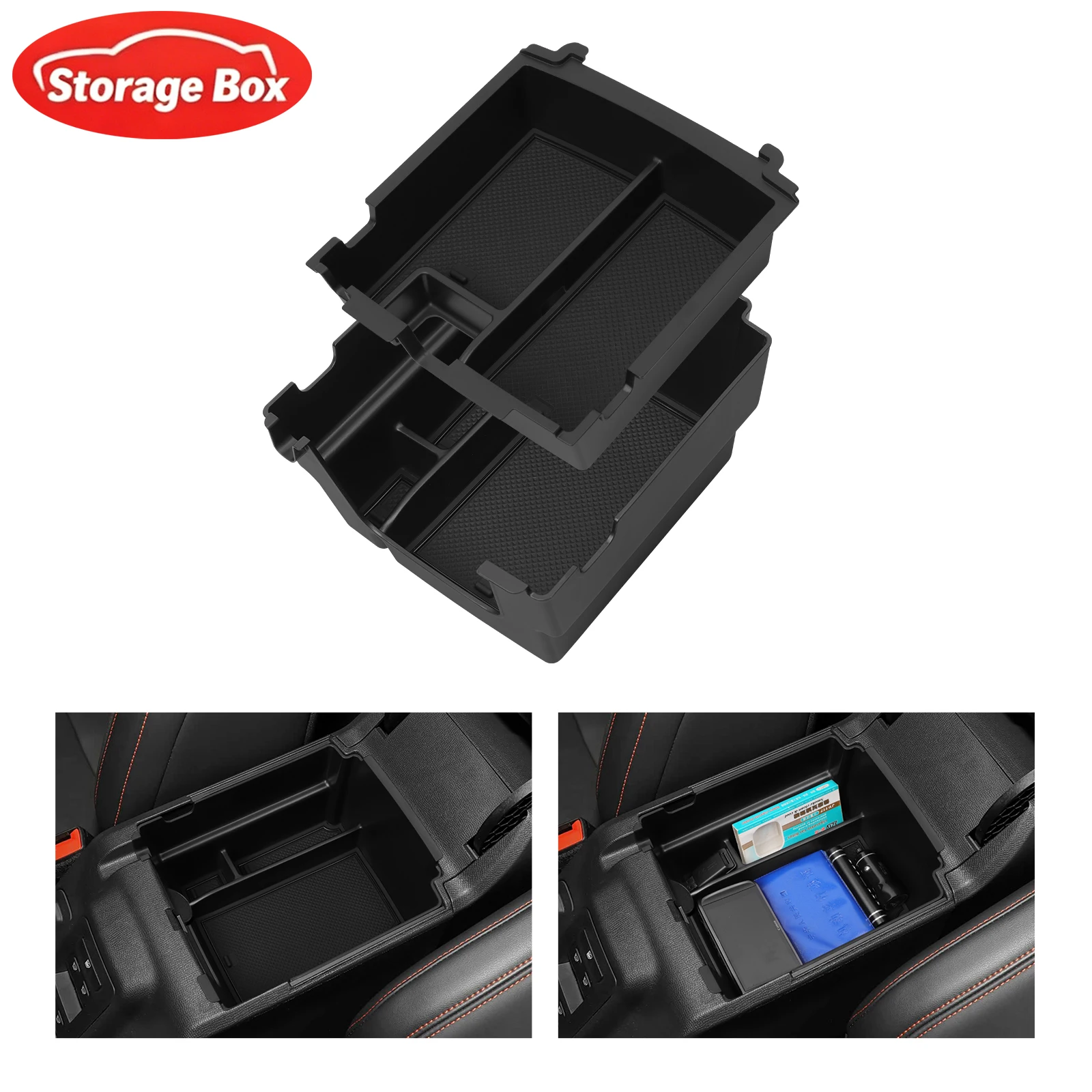 Center Armrest Storage Box Double Layered Car Tray ABS Organizer Accessories Tidying For Ford Bronco 4Door 2025