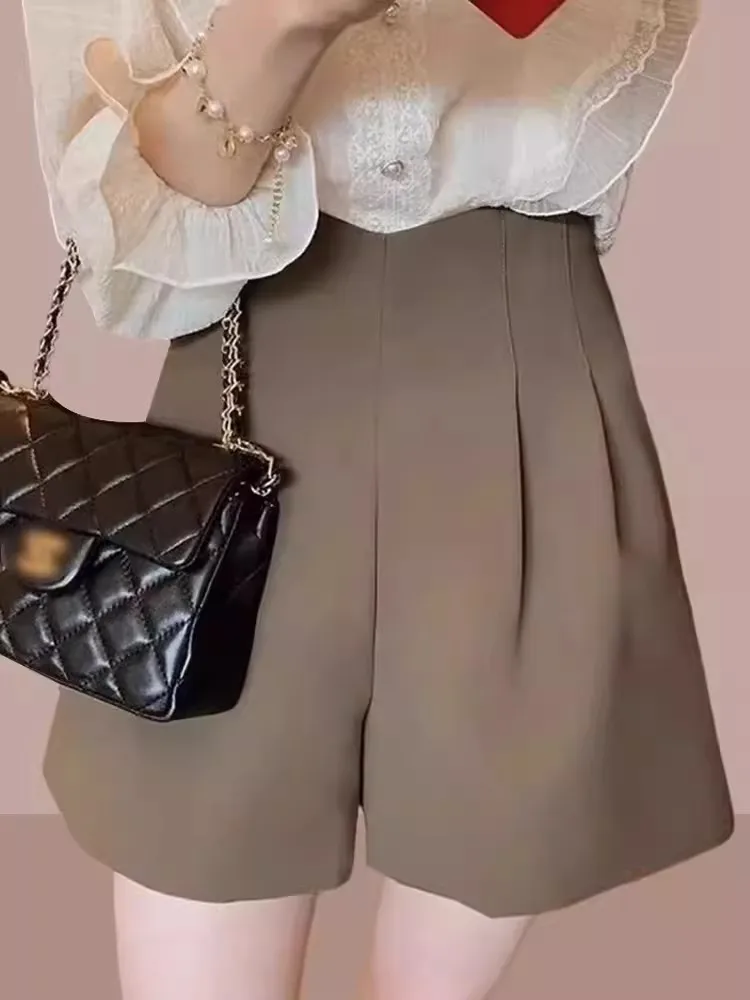 

Slimming High Waist A-Line Wide Leg Pants Women's Summer New Style Casual Thin Cotton Trousers Korean Style Commute Wind